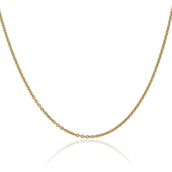 10K Solid Yellow Gold 1.8mm Forzantine Cable Rolo Link Chain Belcher Necklace