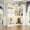 White, variant on Homieasy Freestanding Corner Wardrobe Armoires, Open Wardrobe Organizer with 7 Shelves & 4 Hanging Rods for Walk-In Closet, Bedroom, 1200+ lbs Capacity, White Oak