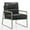 Black, variant on Omax Decor Colin Stainless Steel & Genuine Leather Accent Chair in Caramel