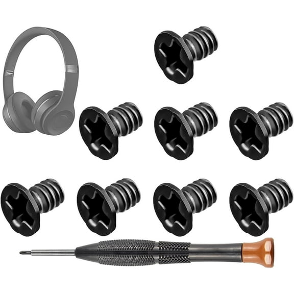 SOULWIT 8Pcs Replacement Headband Screws for Beats Solo 2 & Solo 3 & Solo 4 Wireless On-Ear Headphones - Black