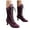 Purple, variant on Vintage Winter Combat Boots for Women Leather Fleece Lined Lace up Kitten Heel Mid Calf Dress Booties