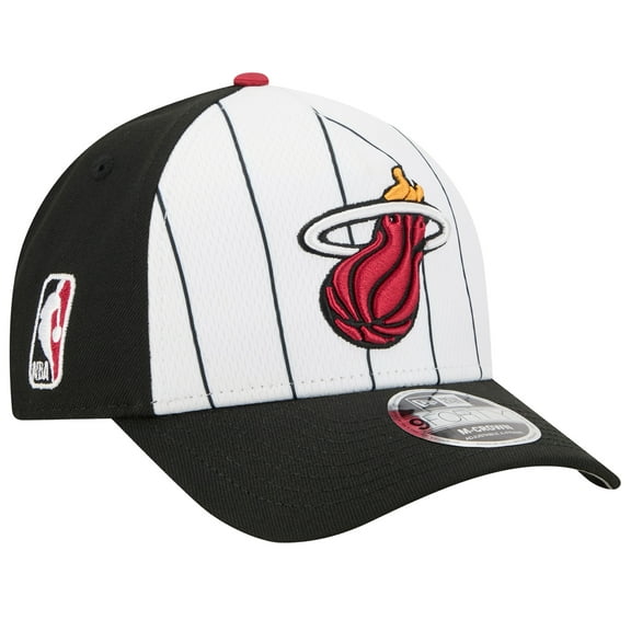 Men's New Era  White/Black Miami Heat 2025 NBA Tip Off M-Crown A-Frame 9FORTY Adjustable Hat