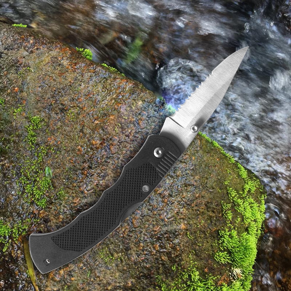 (4 pack) Ozark Trail Folding Pocket Knife, 3.1 in Stainless Steel Serrated Blade