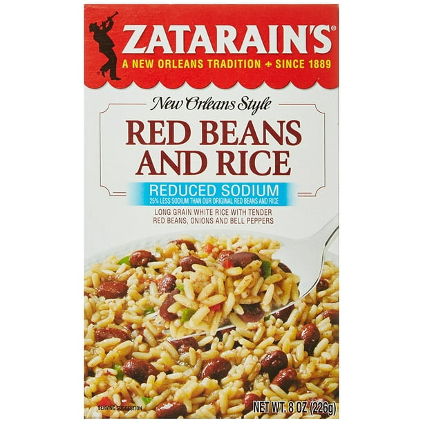 Zatarain's Reduced Sodium Red Beans & Rice, 8 OZ (Pack of 2) Walmart