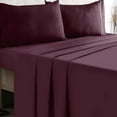 thumbnail image 5 of MALLONI HOME King Sheet Set - Cotton Rich Bedding Sets King, 4 Piece Deep Pocket King Size Bedding Sets - Ultra Soft, Wrinkle Resistant, Quick Dry, Easy Care King Sheets - Burgundy, 5 of 6