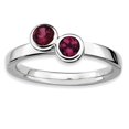 thumbnail image 1 of Sterling Silver Stackable Expressions Dbl Round Rhodolite Garnet Ring - Size 7, 1 of 3