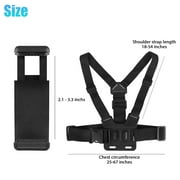Mobile Phone Chest Strap Mount, TSV Harness Strap Holder Universal Cell Phone Clip Compatible with Action Camera POV/VLOG, Go Pro Hero 9/8, Session, Fusion, DJI OSMO Action