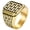 Gold, variant on Men's Stainless Steel Brick Pattern Rings Unique Block Geometric Top Band, Bold Industrial Statement Jewelry Gift for Daily Wear Black Size 11