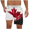 thumbnail image 2 of WAENQINLA Men's Canadian Maple Leaf Print Double Layer Swim Trunks Quick Dry Beach Shorts with Side Pockets Wine Shorts,Size S-2XL, 2 of 5