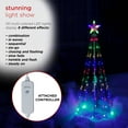 thumbnail image 5 of Alpine Corporation Indoor/Outdoor Metallic Foil Tree Stake Holiday Decoration with Multi-Colored LED Lights, Silver 4.2 FT, 5 of 13