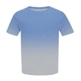 thumbnail image 4 of Tittly Womens T Shirts Cotton Shirts Tops Plus Size Summer Tops for Women Plus Size Round Neck Short Sleeve T Shirt For Women; Summer Loose T Shirt Casual Top. Blue, 4 of 5