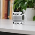 thumbnail image 3 of Ceramic Coffee Mug With Geometric Pattern And Botanical Motif Large Capacity Handle Dishwasher Safe For Home Office Use, 3 of 4