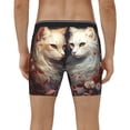 thumbnail image 4 of Salouo Flower Cat Couple Pattern Men's Boxer Briefs, Soft & Breathable Underwear Elastic Waistband Briefs for Men,1-Pack, 4 of 7