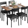 thumbnail image 2 of Dining Table Set for 4, Rectangular Kitchen Table and Chairs for Small Space, Modern 5Pcs Dining Room Table Set with Upholstered Seats, Space Saving Furniture for Apartment, Brown, 2 of 8