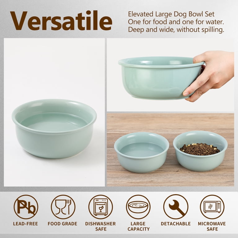 AHXLL Raised Dog Food & Water Bowl with Stand, 2 x 1600 ml - Walmart.com