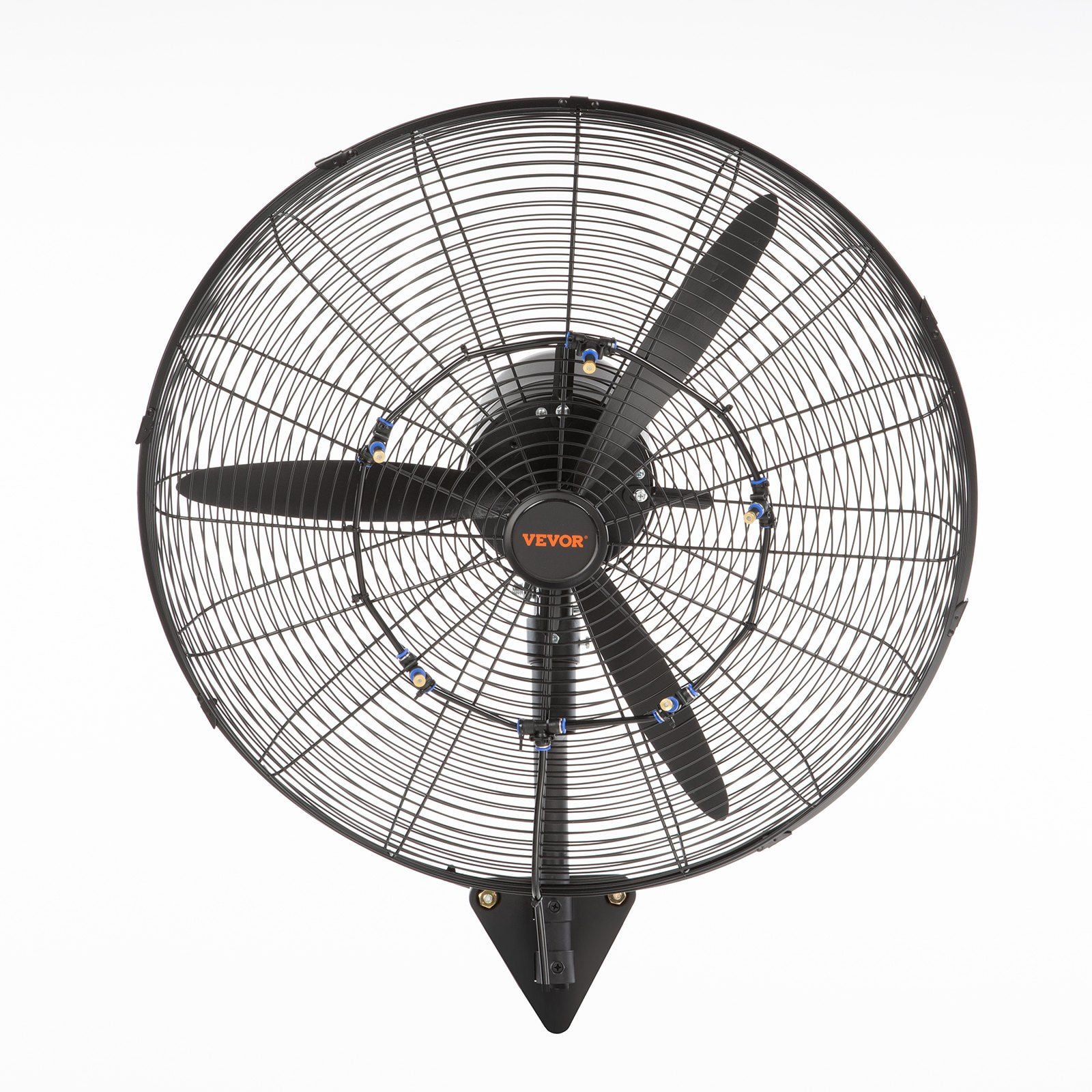 HCY Wall-Mount Misting Fan, 24 Inch, 3-speed High Velocity Max. 7000 CFM, Waterproof Oscillating Industrial Wall Fan, Commercial or Residential for Warehouse, Greenhouse, Workshop, Black, ETL Listed