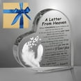 thumbnail image 2 of Memorial Acrylic Heart Sympathy Gift - "A Letter From Heaven" Comforting With Feathers Butterflies 4X4 Inch Keepsake For Loss Of Loved One Graveside Or Home Remembrance Gift, 2 of 7