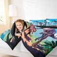 thumbnail image 4 of Manfei Cartoon Dinosaur King Size Comforter Sets for Boys Kids, Jungle Animal Bedding Comforter Set, Tyrannosaurus Rex Bedding Set, Super Cozy Bedroom Decor Reversible 3-Piece, 4 of 8