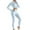 Light Blue, variant on Timdgard Workout Sets for Women Cropped Zip up Jackets High Waist Leggings Skinny Stretch Yoga Outfits