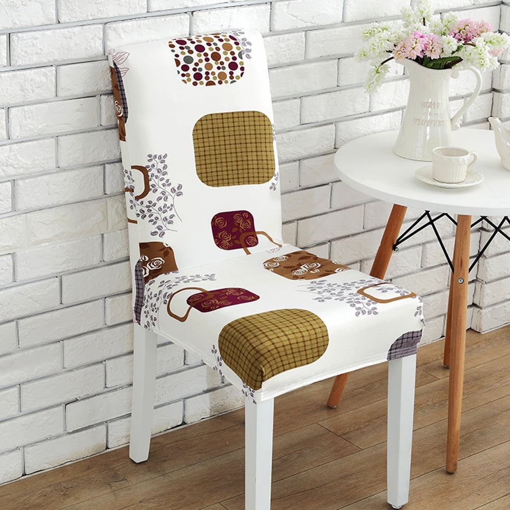 Printing Removable Chair Cover Elastic Slipcover Modern Kitchen Seat