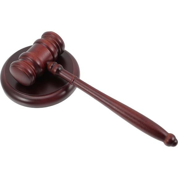 Soimiss 1Set Wooden Judge Gavel Portable Auction Hammer with Clear Loud Sound for Lawyer and Board Chairman