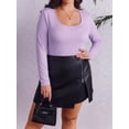 thumbnail image 6 of Weardear Plus Size Tops for Women Scoop Neck Long Sleeve Tight T Shirts Casual Basic Tunic Tops, 6 of 6
