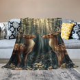 thumbnail image 2 of Orinice Rustic Deer Blanket Mid Century Throw Blanket Fuzzy Plush Super Soft Warm Deer Decor Stuffed Animal Blanket Gifts for Boys Girls Kids Adult Men Women 60x80in, 2 of 6