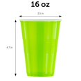 thumbnail image 2 of DecorRack 80 Party Cups, 16 fl oz -BPA Free- Disposable Plastic Soda Cups, Green (Pack of 80), 2 of 7