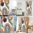 thumbnail image 6 of Bohemian Orange Blue Texture Fabric Shower Curtain Abstract Leaf Washable Shower Curtains for Bathroom, Waterproof Bath Curtain with Hooks Home Decor 36x72in, 6 of 8