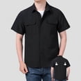 thumbnail image 2 of Afdoent Shirt For Men Male Short Sleeve Shirt Casual Loose Solid Color Workwear Summer Shirt Classic Fit Summer Tops, 2 of 5