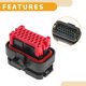 thumbnail image 5 of Conectores de terminales impermeables de 23 pines para ECU automotriz, enchufe y carcasa para automóvil, barco, RV, 1 pieza, 5 of 6