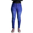 thumbnail image 2 of RSN Women's All Season All Purpose Super Stretch Skinny-Fit Button Closure Denim Jeggings (Mid Blue), 2 of 11