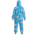 thumbnail image 3 of Pijamas de una pieza con estampado de patrones de animales de dibujos animados de Jammies con capucha para niños para uso doméstico, 3 of 5