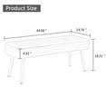 thumbnail image 3 of Sanmadrola Upholstered Bench with Wood Color Metal Legs Entryway Bench Shoe Bench Sofa Bench Dining Chair for Living Room Dining Room and Bedroom End of Bed, 44.68", Pink, 3 of 9