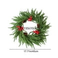 thumbnail image 3 of HomeKingdee Artificial Christmas Wreaths for Front Door, Large Winter Green Pine Wreath with Red Berries and Hangers, Real Touch Door Wreath, 3 of 6