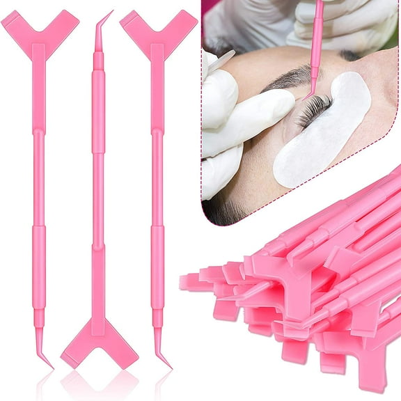 30 Pieces Y Shape Eyelash Lift & Lifting Tool Brush Set - Silicone Grafting Eyelash Extension Makeup Tool for Women(Pink)