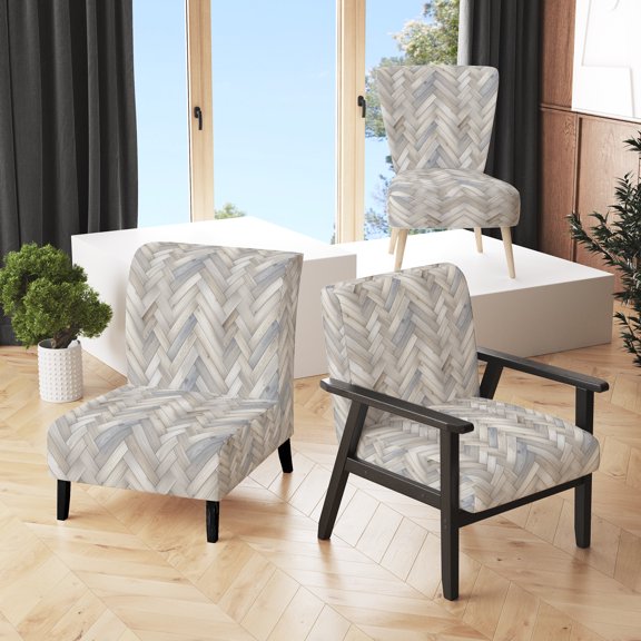 Designart "Nordic Elegance" Upholstered Geometric Accent Chair and Modern & Contemporary Arm Chair - Multiple Color & Pattern