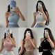 thumbnail image 4 of Camiseta De Mujer Con Tirantes Ajustados Sexy De Exposición Ombligopangjing, 4 of 4