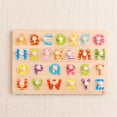 Puzzle Pattern Letters Tookytoy Wooden Alphabet Jigsaw Puzzle for Kids, A-Z Letters with Knobs ...