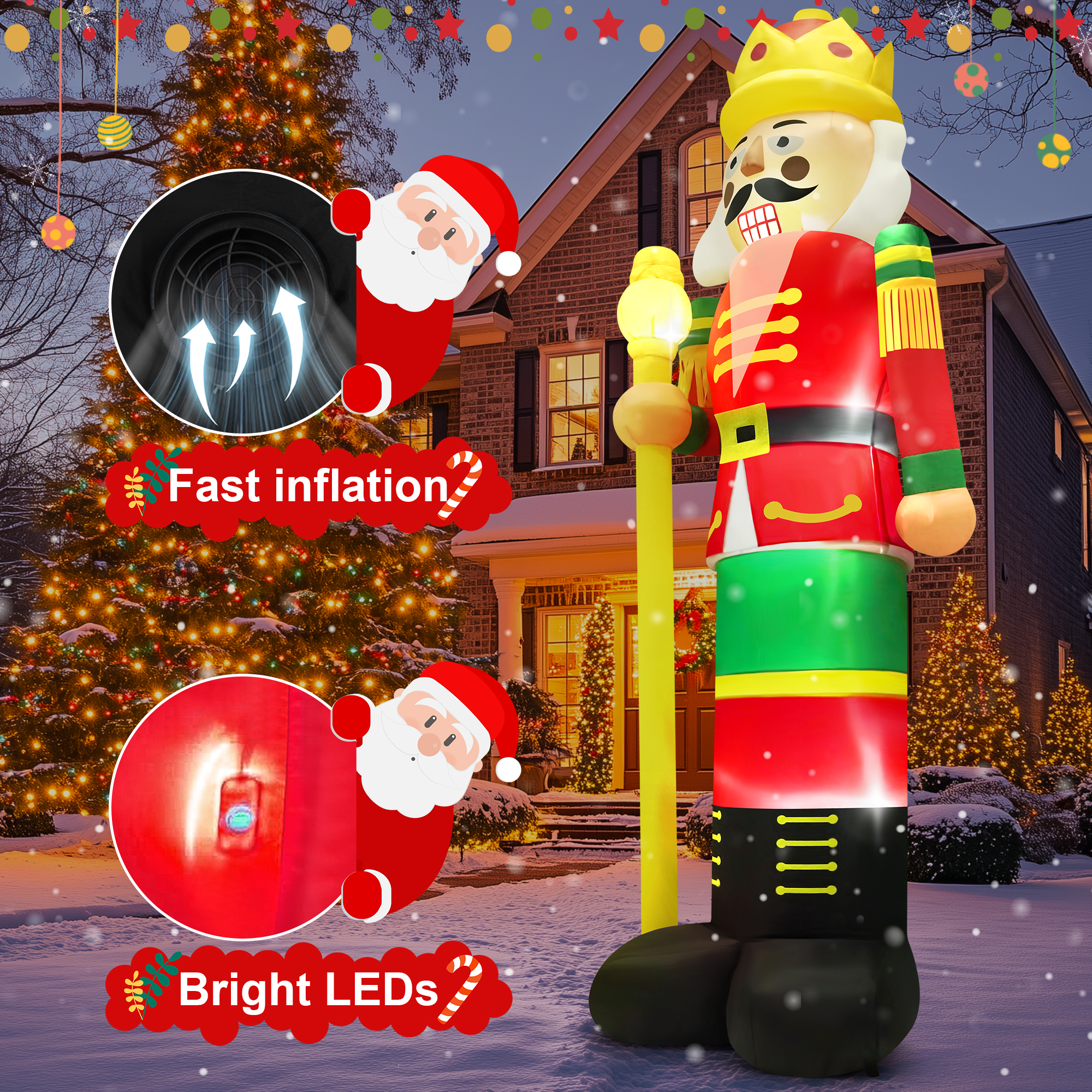 Yexmas 12 Ft. Inflatable Nutcracker Soldier With LED Lights photo 2