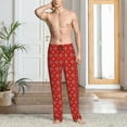 thumbnail image 2 of Logiee Red White Snowflakes Print Pajama Pants for Men,Men’s Pajama Bottoms,Mens PJ Pants with Pockets & Button Fly-Medium, 2 of 6