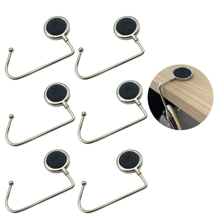 6 Pieces Purse Hook Hanger, Sturdy Non-Slip Shiny Surface Metal Hook  Handbag Hanger in Restaurant Bar Restroom