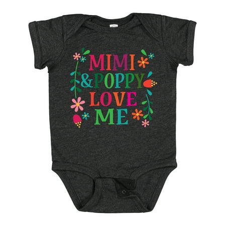

Inktastic Mimi and Poppy Love Me Granddaughter Gift Baby Girl Bodysuit