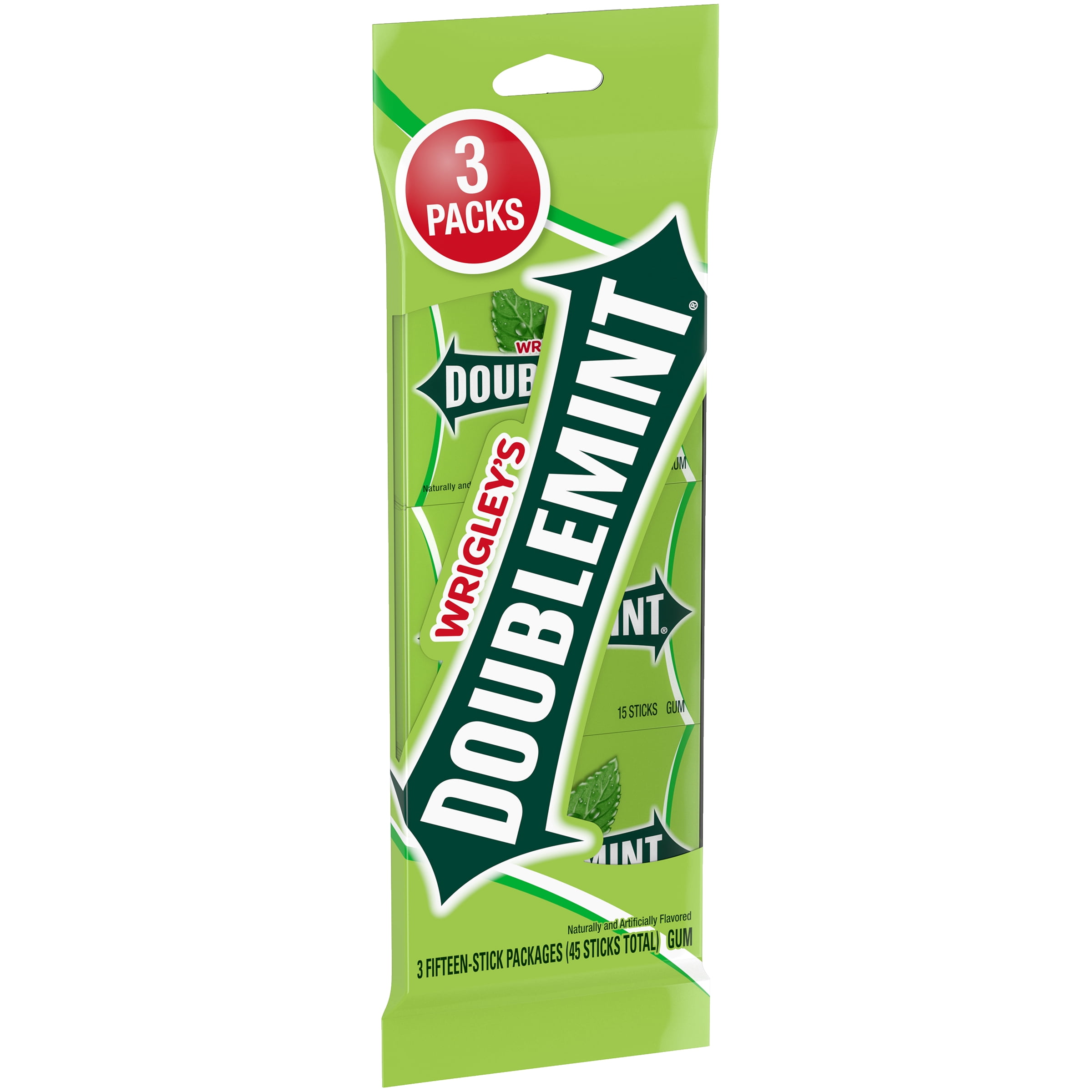 Wrigley's Doublemint Bulk Chewing Gum, Value Pack - 15 Count (3 Pack - Total of 45 Pieces)