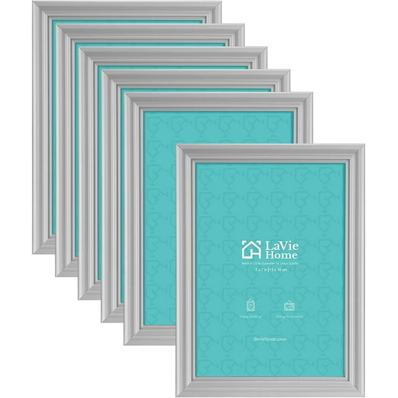 FFLY 8x10 Picture Frames(6 Pack, Gold)Wall or Tabletop Display, Graceful Beveled Detail Design Photo frames with High Definition Glass, Perfect for Home Decor, Set of 6 Basic Collection