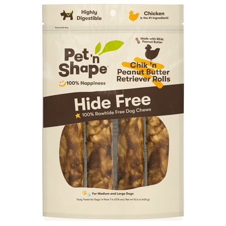 UPC: 0032657301612 | Pet n Shape Hide Free Chik n & Peanut Butter 7 Retriever Rolls 4 Count 15.2 oz – Rawhide Free Dog Treats – No Hide Alternative Chew Treat for All Life Stages 0