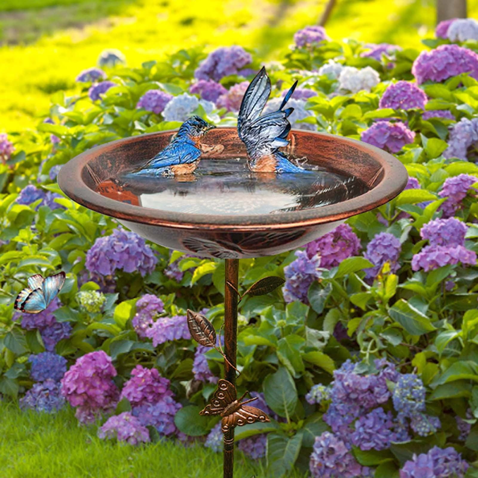 FYHALE Bird Bath Standing, Metal Bird Bath for Outdoor Garden, Bird Bath, Feeding Bowl, Wild Birds, Water Point, Standing, Bird Bath, Large, Frost-Proof, Winterproof, Bird Bath Clearance