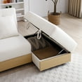 thumbnail image 5 of Convertible Sleeper Sofa Couch,Multifunctional Double Folding Sofa Bed,Storage Ottoman and Sofa Arm with Box and Drawer, Drop Down Table with 2Cup Holders for Living Room,Apartment,Beige, 5 of 8