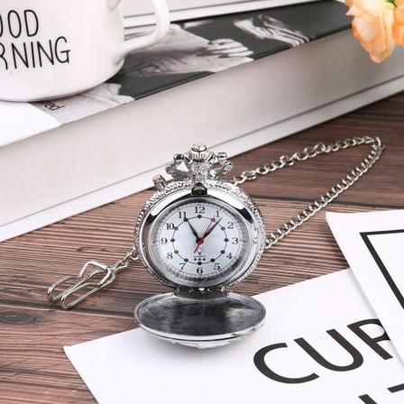 Worgeous Vintage Pocket Watch with Exquisite Detail for Friends Made of Alloy in Silver Color 1pc
