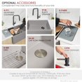 thumbnail image 4 of Stylish Apron From 30" Gray Composite Granite Single-Bowl Kitchen Sink with 3 Accessories S-830WL, 4 of 9